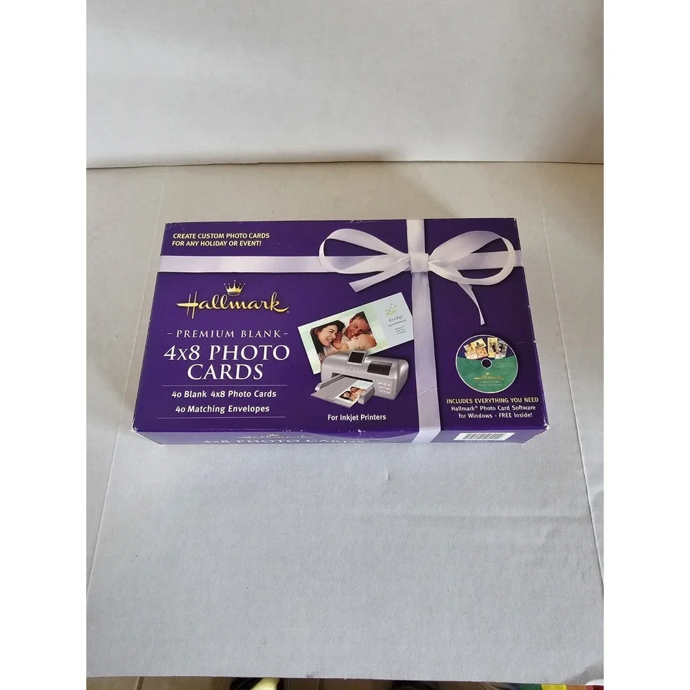 Hallmark Premium Blank 4x8 Photo Cards Set – 40 Cards Envelopes CD  New Open Box